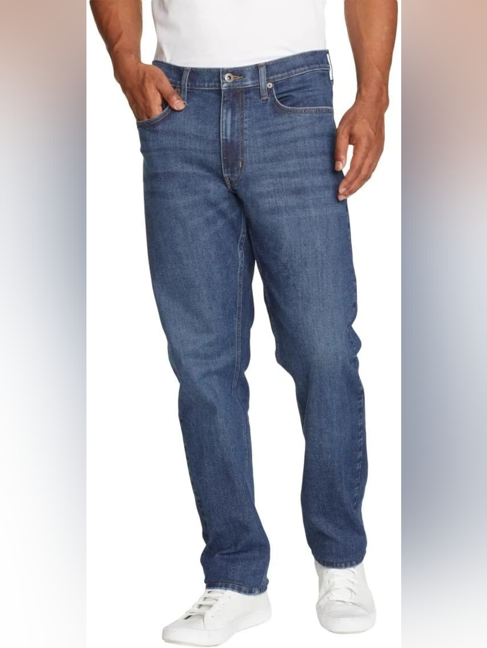Eddie Bauer Men's Straight-Leg Jeans In Medium Blue Denim